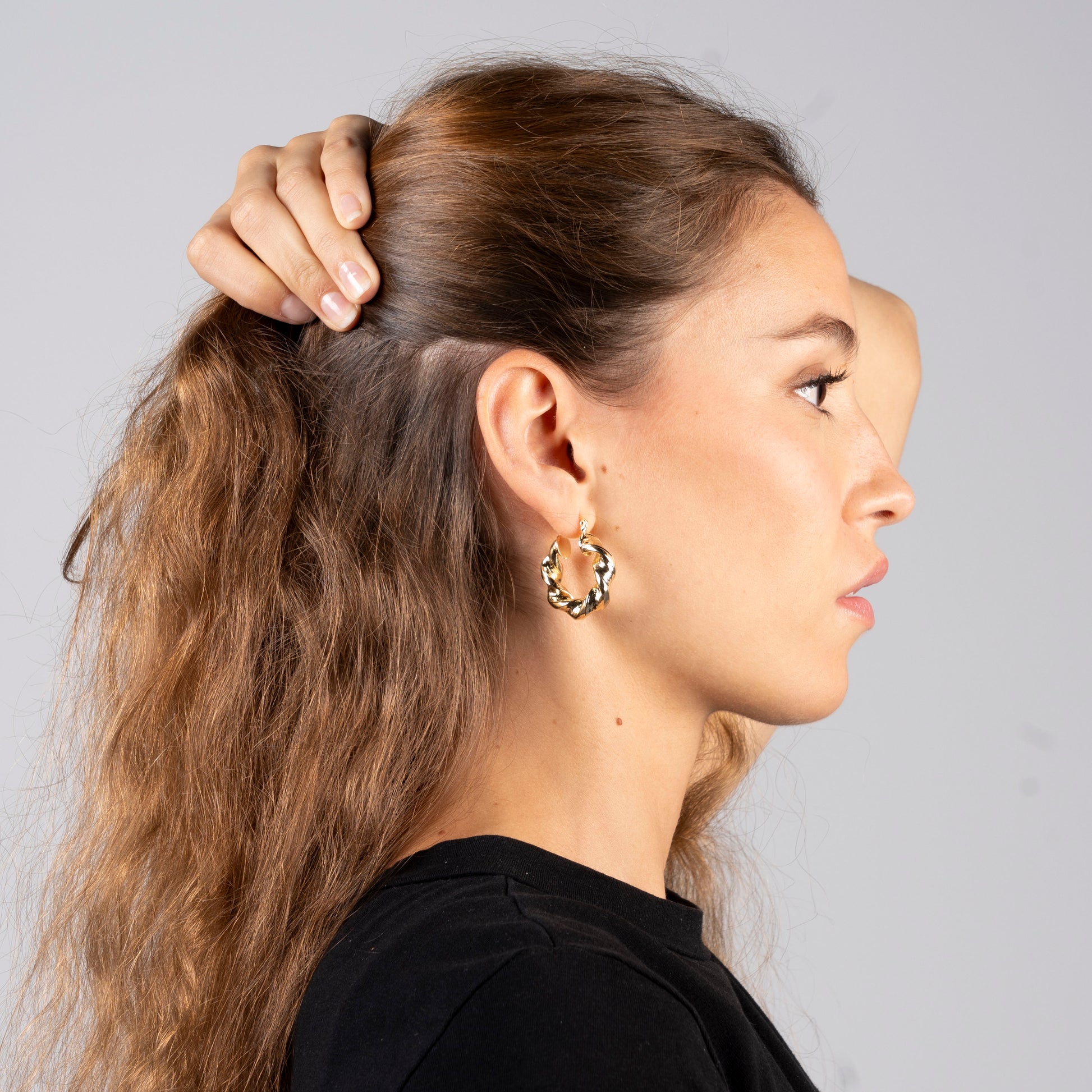 Pendientes Color dorado Tipo Rizado Acero Inoxidable
