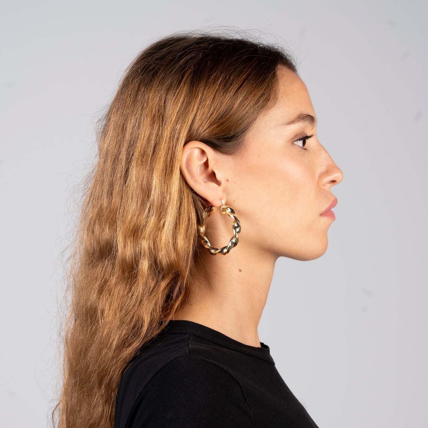 Pendientes Color dorado Tipo Rizado Acero Inoxidable
